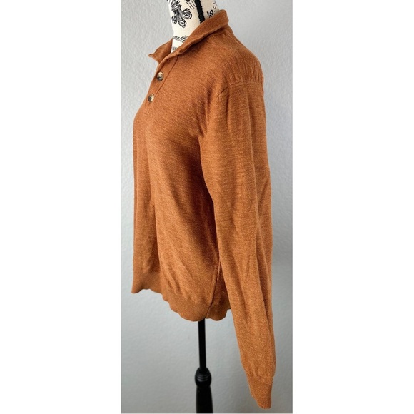 Red Ale by Alesbury Men Riverside Button Mockneck Sweater Rust, size Medium - Picture 4 of 8